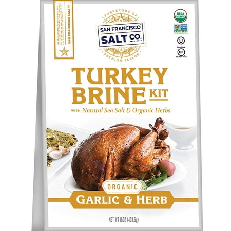 Organic Turkey Brine Kit - 16 oz. Garlic & Herb with Brine Bag by San Francisco Salt Company