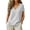 Gray, variant on Women's V-Neck Plaid Blouse Solid Short Sleeve Loose Fit Checkered Tops for Summer Daily Casual Wear Black S