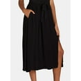 thumbnail image 5 of Time and Tru Women's and Women's Plus Ruffle Neck Midi Dress, Sizes XS-4X, 5 of 8