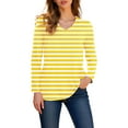 thumbnail image 2 of HLKJKLS Long Sleeve Shirts For Women Long Sleeve V Neck Casual Fashion T Shirt Polyester Spandex Comfortable Daily Wear Yellow S-Xxl, 2 of 5