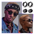 thumbnail image 4 of 20 Piezas Aretes Falsos Piercing Hombre Mujer Arracadas Set negro, 4 of 5