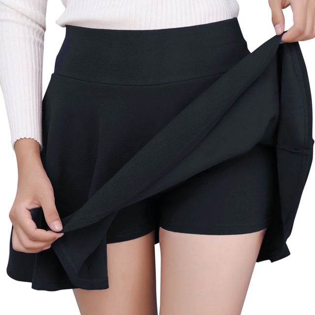 Minifalda plisada antirreflejos para mujer: color liso, cintura elástica, falda corta informal para verano, tallas M-XXXL