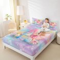 thumbnail image 3 of jejeloiu Magical Cute Girls Full Size Sheets For Kids,Girls Personalized Initial A Bed Sheets,4-Piece, 3 of 6