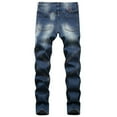 thumbnail image 4 of Styesk Men's Pants Men's High-end Ripped Printed Trendy Slim Jeans, 4 of 8