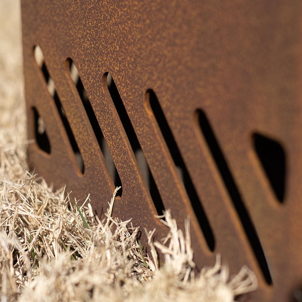 Titan Great Outdoors Corten Steel Dual Flame Smokeless Octagon Fire Pit with Lid, 13.25" x 21" Fire Pit, Patina Finish