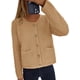 thumbnail image 4 of Cardigan de Punto con Botones PRETTYGARDEN Khaki Talle XL, 4 of 8