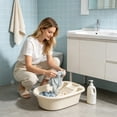thumbnail image 5 of WEXOPE Thickened Plastic Laundry Basin with Built - in Washing Board - Durable Cleaning Basin for Household Use, Ideal for Delicate Fabrics and Efficient Washing,Beige, 5 of 5