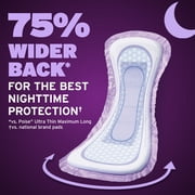 Poise Overnight Incontinence & Postpartum Pads for Bladder Leaks, 8 Drop Extra Coverage, 72 Count (2 Packs of 36), Packaging May Vary