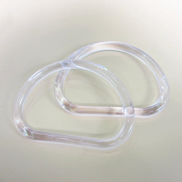 Minkissy 2Ud Asas D Tipo Transparentes Material Plástico Para Reemplazo De Bolsas Hechas A Mano