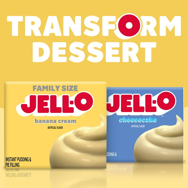 8 pack) Jell-O Banana Cream Instant Pudding Mix & Pie Filling, 5.1