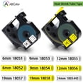 thumbnail image 2 of 6/9/12/19/24mm Tape For Dymo Industrial Heat Shrink Tubes 18051 18052 18053 18054 18055 18056 18057 18058 for Rhino 4200 5200 Black on Yellow 24mm, 2 of 6