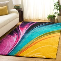 Safavieh Fiesta Dalach Abstract Shag Area Rug, Multi, 5'1" x 7'6"