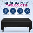 thumbnail image 6 of Clearly Elegant Black Plastic Tablecloth Roll with Cutter, 423 Sq.Ft (52"x1181") Extra Large Disposable Picnic Table Cover, Plastic Table Cloth Disposable for Parties, Events and Outdoor Gatherings, 6 of 9
