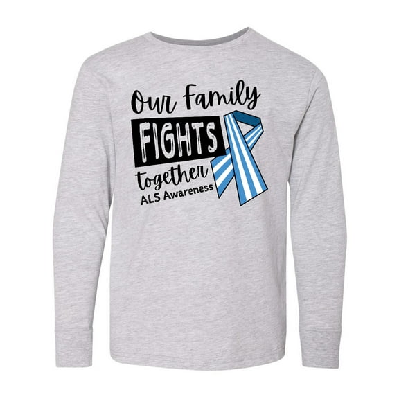 Inktastic Our Family Fights Together ALS Awareness Long Sleeve Youth T-Shirt