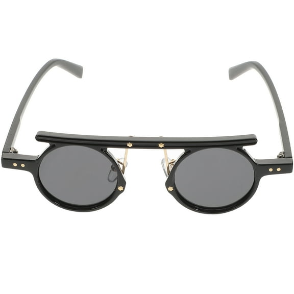 LEORX Mens Sunglasses Black Retro Round Frame Sturdy Material for Street Photo and Travel