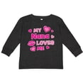 thumbnail image 3 of Inktastic Valentine's Day My Nana Loves Me Hearts and Lips Boys or Girls Long Sleeve Toddler T-Shirt, 3 of 5