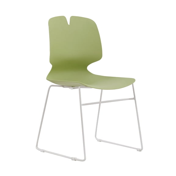 Modern Stacking Office Chair Set Of 4, Green, Made Of Polypropylene, Supports 180 Kg