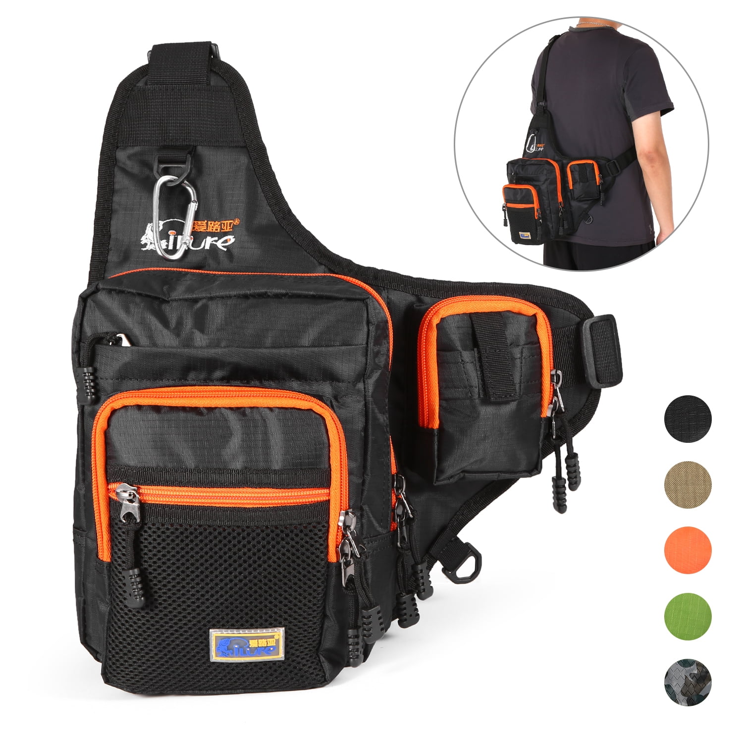 THE BEST DAY Black Cylindrical Large Capacity Fishing Tackle Backpack Outdoor Shoulders Bag 