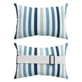thumbnail image 2 of Pack of 2 Outdoor Lumbar Pillow Covers 11x16 Inch, Teal Blue Stripe Waterproof Throw Pillow Covers Set, Ombre Geometric Aqua Vertical Striped Decorative Cushion Cases for Patio Porch Car, 2 of 7