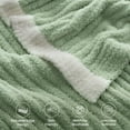 thumbnail image 3 of Snuggle Sac Reversible Ribbed Throw Blanket Fuzzy Knit Blanket for All Season, Green, 50*60", 3 of 6