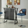 thumbnail image 6 of Lacoo Walnut Bentwood Bar Stools with PU Leather ,Blue,1 Piece, 6 of 6