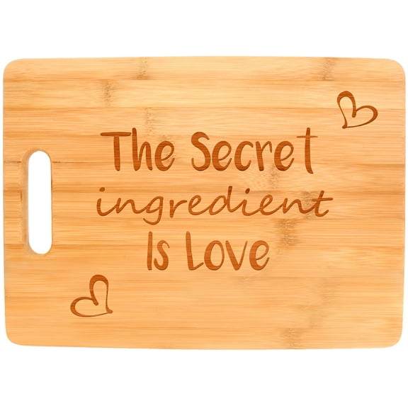ThisWear Housewarming Gifts The Secret Ingredient Love Chopping Board Big Rectangle Bamboo Cutting Board