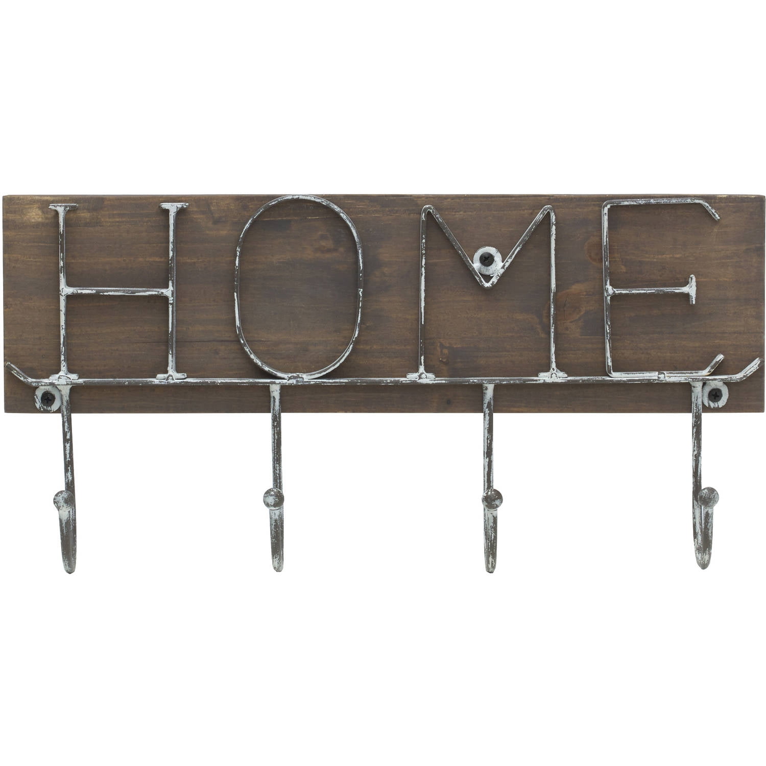 Melannco 4 Hook Houses Metal Coat Hooks