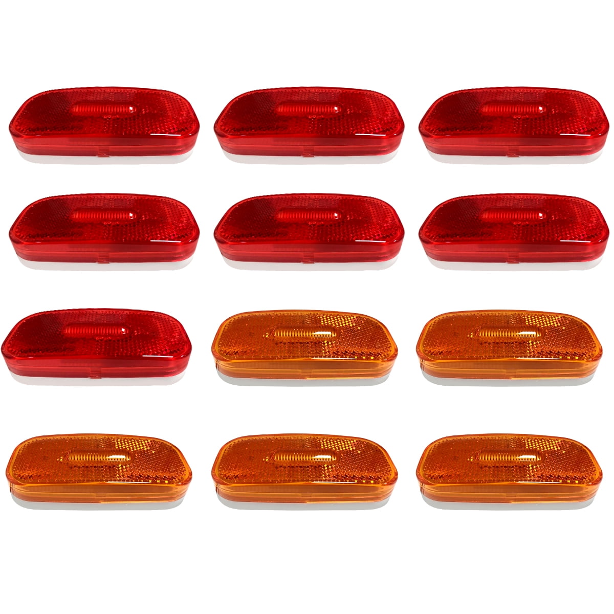 XCSOURCE 4pcs Red Oval LED Clearance/Side Marker Light Front Rear Indicator Lamp for Truck Trailer RV 12V/24V MA935 
