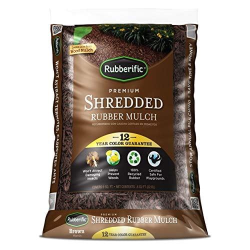 Rubberific Rubber Mulch Bagged Brown .8 CF 12 Year Warranty