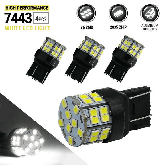 4X 40W 7443 T20 LED 6000K White Turn signal Parking DRL High Power Light Bulbs