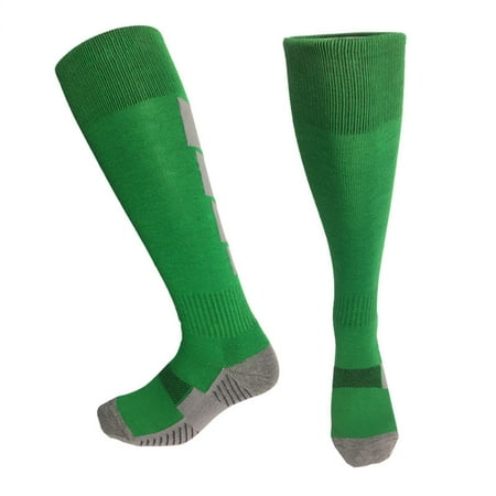 AINIYS Kids Sports Socks Sweat Absorbing Odor Proof Long Tube Socks Thick Towel Bottom Comfortable for Daily Use Christmas Party Training Matches Army Green 6-13Years