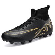 HAOSHIDUO Mens Soccer Cleats Youth Athletic High Top Lace-Up Football Shoes Outdoor Sports Shoes