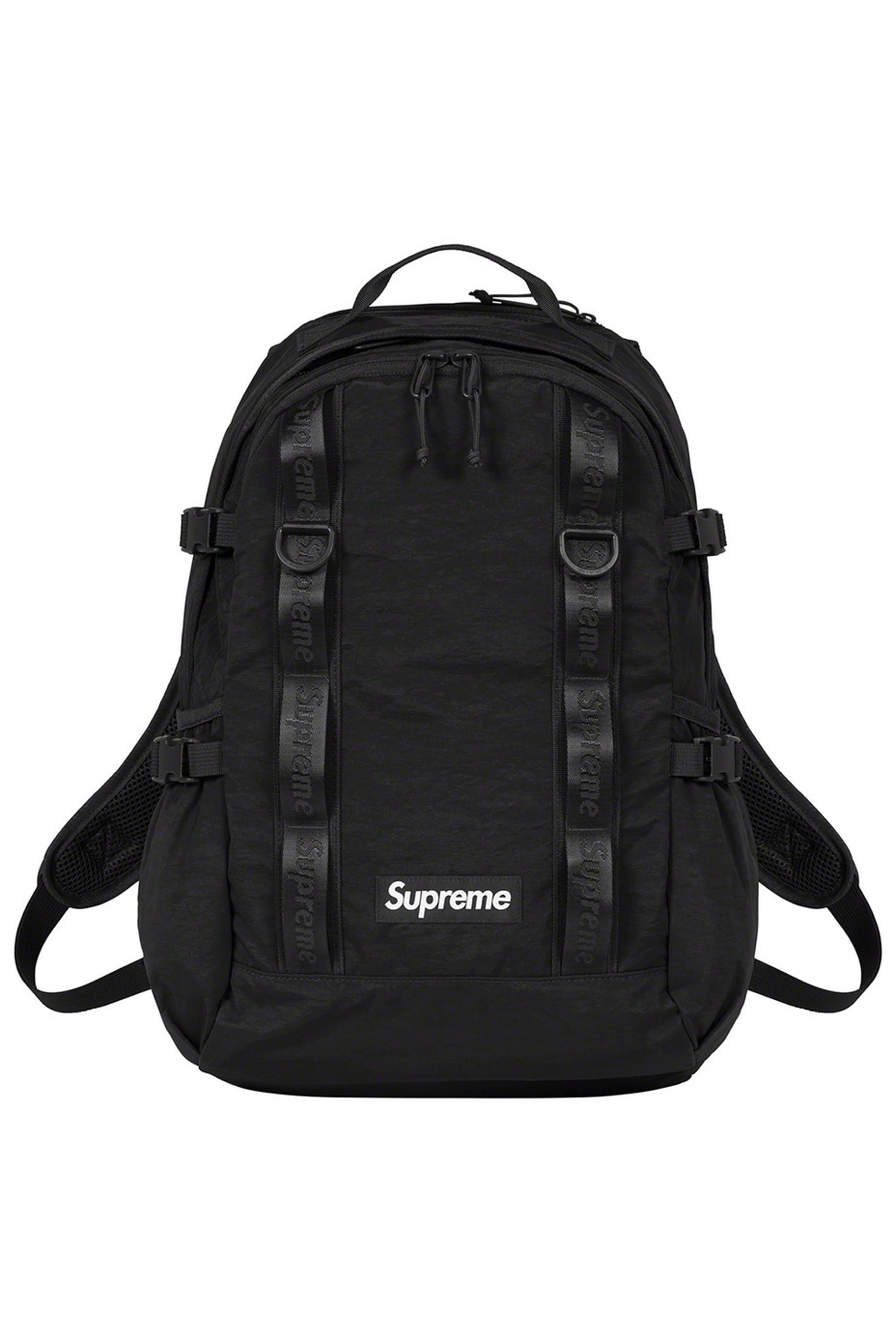 black and white supreme backpack