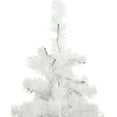thumbnail image 4 of Northlight 3' Prelit Artificial Christmas Tree Slim White Tinsel - Green Lights, 4 of 5