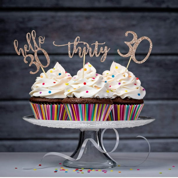 Cake topper 30 ans rose gold - Gateau anniversaire 30 ans