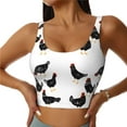 thumbnail image 3 of Goofa Funny Chicken Printed Sports Bras for Women, High Impact Running Bra Workout Crop Tank Tops Longline Sports Bra Push up-Medium, 3 of 9