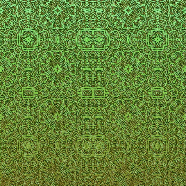 Ahgly Tapis d'Intérieur Lavable en Machine Carré Vert Transitionnel, 5 Pieds Carré