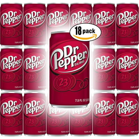 Dr Pepper Soda Mini Cans, 7.5oz Cans (18-Pack)