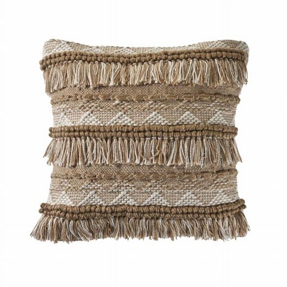 4 x 20 x 20 in. Brown Geometric Zippered Polyester Throw Pillow - Set of 2