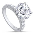 thumbnail image 2 of AFFY Moissanite Engagement Ring, Total 4.3cttw Round Cut Lab Created Diamond, 14K White Gold Plated Sterling Silver Promise Anniversary Ring for Women Ring Size-10, 2 of 7