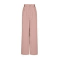 thumbnail image 4 of Womens Wide Leg Dress Pants High Waisted Loose Fit Business Casual Work Trousers Outfits With Pockets (XS, Pink), 4 of 5