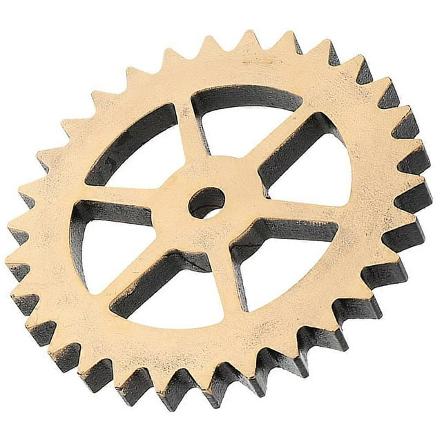 Wooden Wheel Gear Wall Art Decor Golden Color for Home Office 12.5 Inches