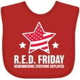thumbnail image 3 of Inktastic Red Friday Remembering Everyone Deployed with Red American Flag Boys or Girls Baby Bib, 3 of 4