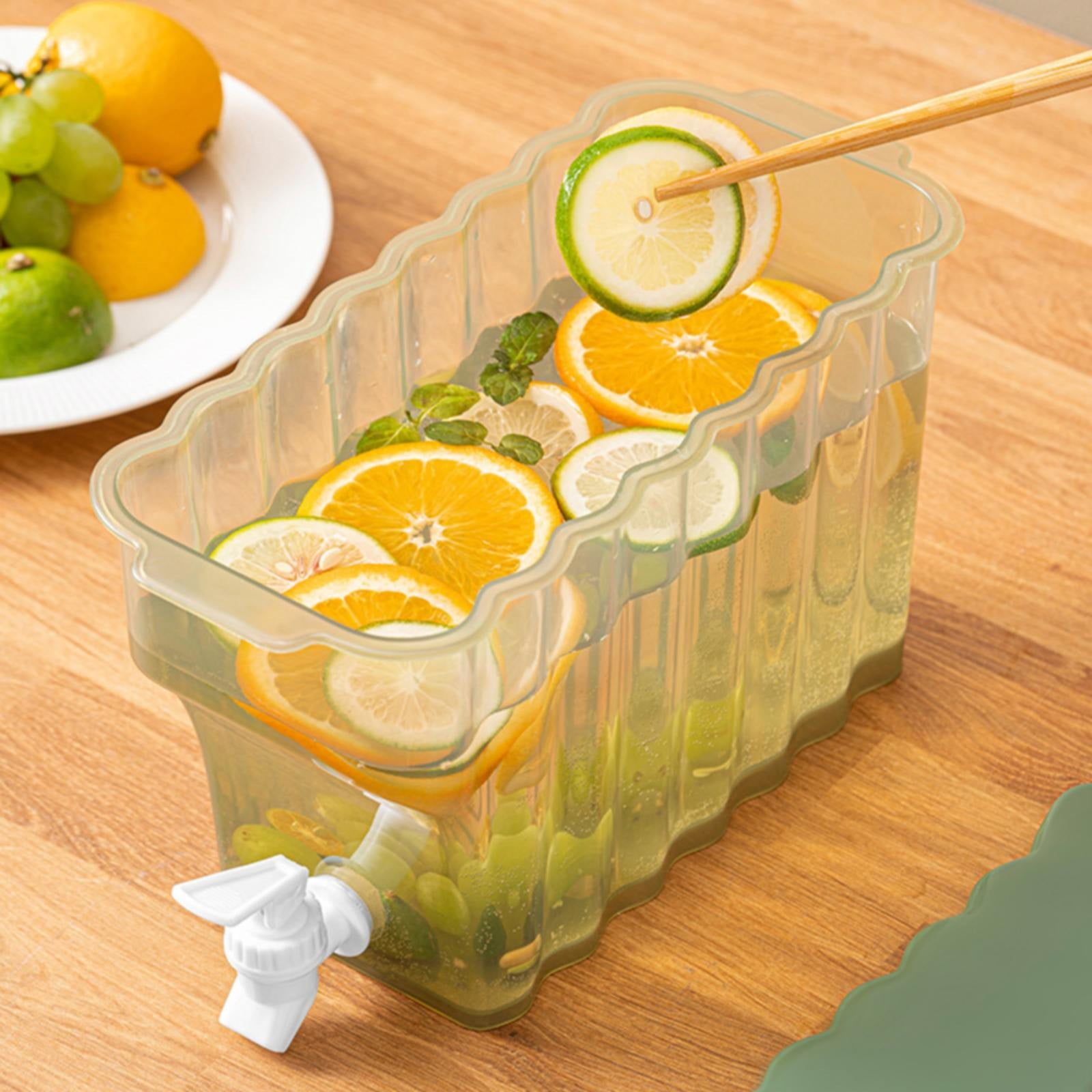 Storage Container, Ongmies Drink Dispenser for Fridge Beverage Liquid Drink Container for Party 1 Gallon Cold Water Pitcher Lemonade Stand Juice Jug, Storage Containers, Cold Water Bottle X2