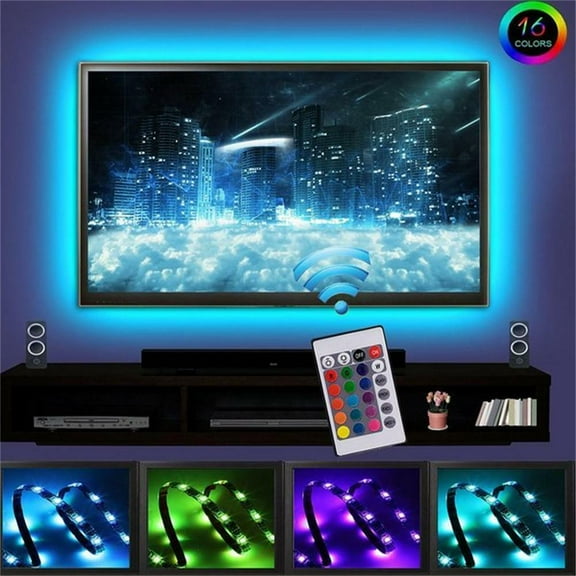 USB Powered RGB 5050 LED Light Strip Computer TV Backlight Remote Waterproof Kit