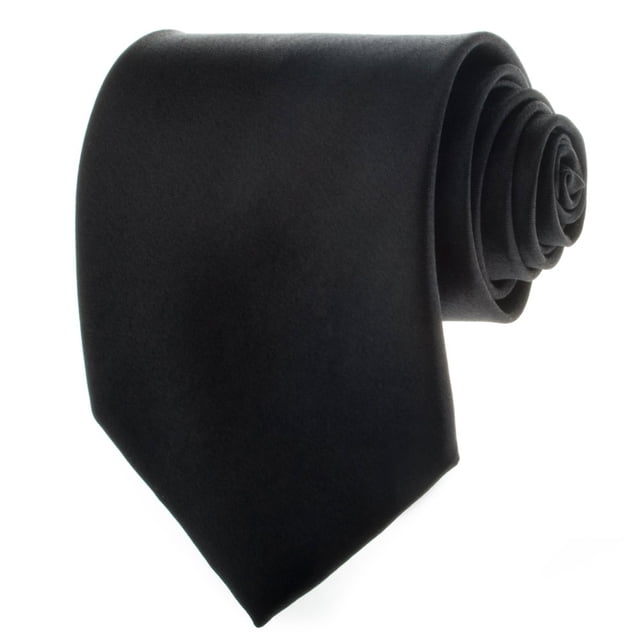 TopTie Mens Necktie Solid Color Black Ties, Formal Neck ties, Gift Ideas