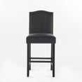 thumbnail image 4 of 27" Upholstered Barstools Set of 2,Counter Height Bar Stools with Nailhead Trim, Armless Dining Chairs with Backrest for Dining Room, Living Room,Cafe, Bar,Grey, 4 of 9