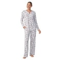 thumbnail image 4 of Aria Brushed Jersey Knit Long Sleeve Split Neck Pajama Set with Pockets, Sizes XS-5X, 4 of 6
