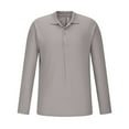 thumbnail image 2 of Lmnyox Men's Fashion Dressy Shirts Ribbed Stretchy Long Sleeve Collared Golf Shirt Casual Business Tops, 2 of 5