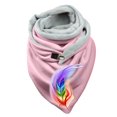 thumbnail image 1 of Women Color Feather Print Cotton Winter Warm Button Up Scarf, 1 of 3